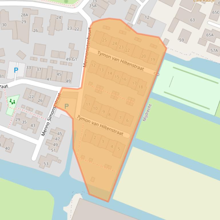 Kaart van postcodegebied 1427BJ.