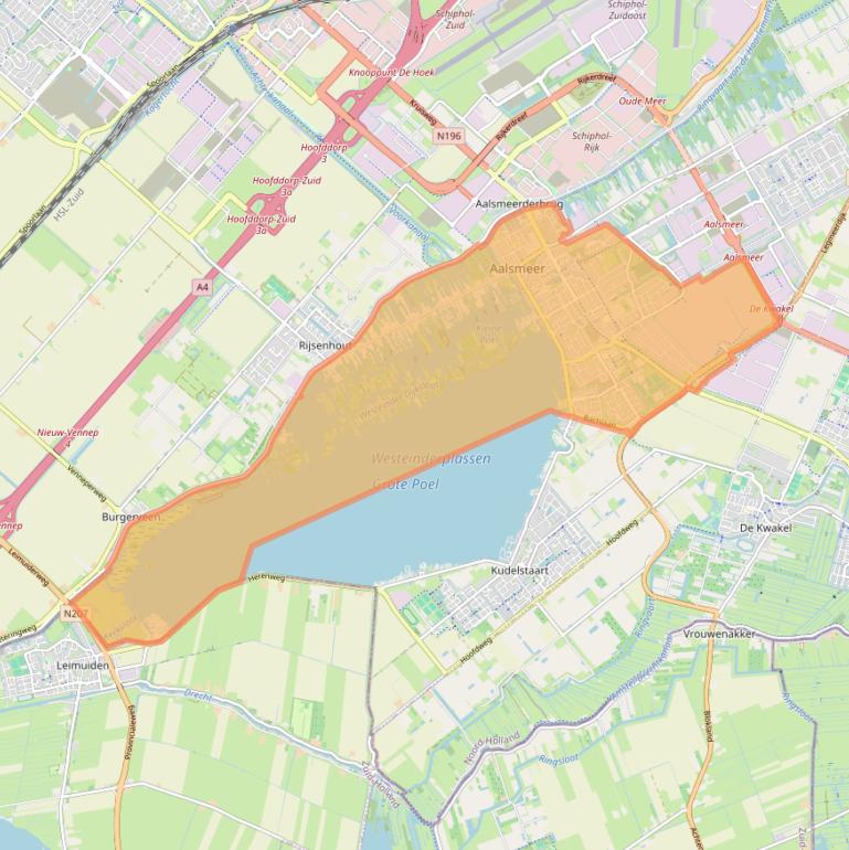 Kaartafbeelding, ingezoomd op postcodegebied 1431.