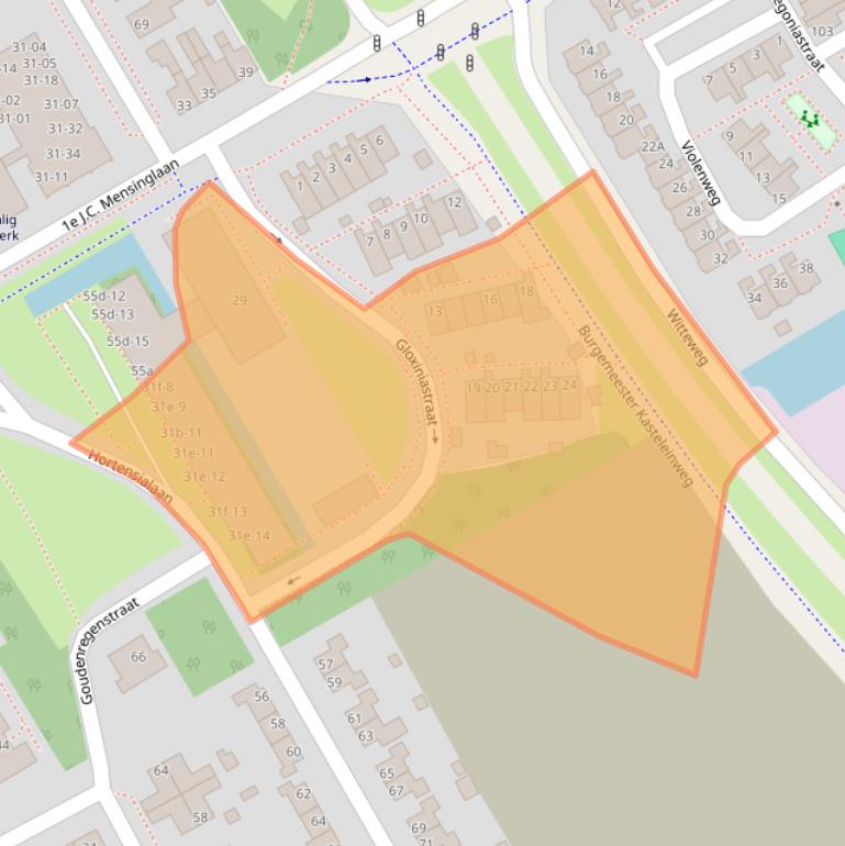 Kaart van postcodegebied 1431VG.