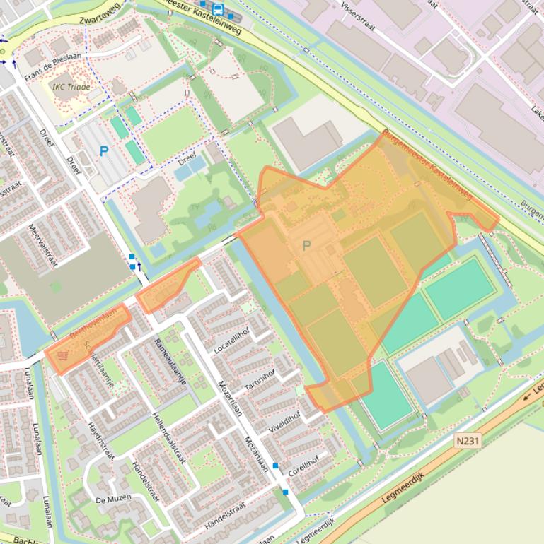 Kaart van postcodegebied 1431WZ.