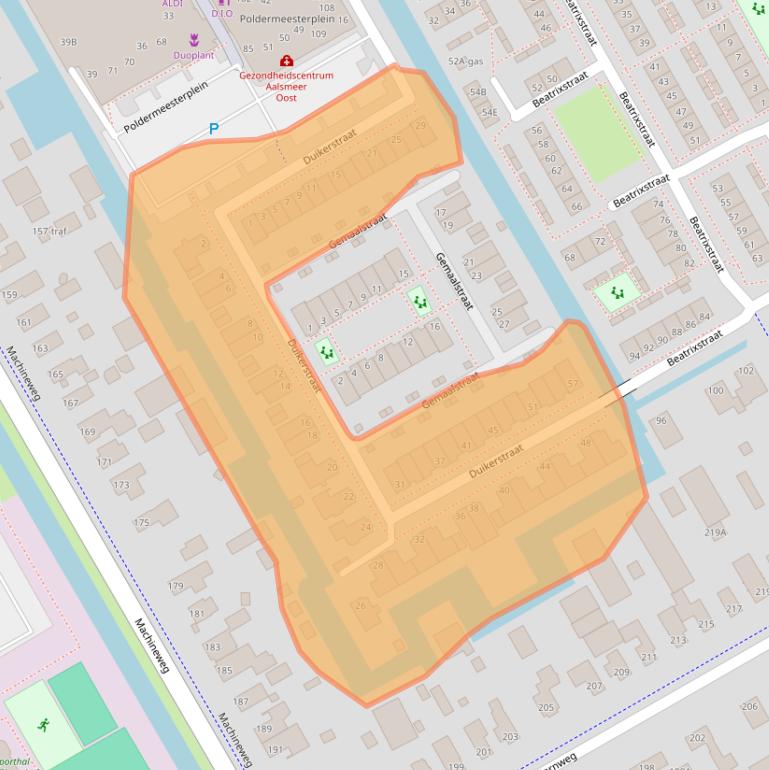 Kaart van postcodegebied 1432JW.