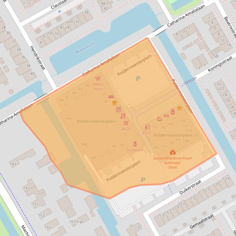 Kaart van postcodegebied 1432JZ.