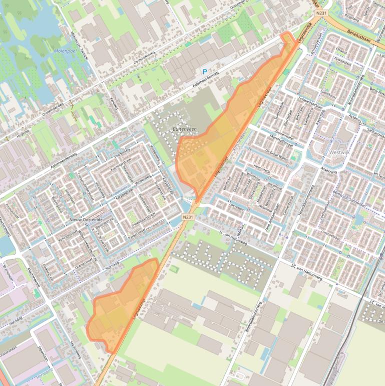 Kaart van postcodegebied 1432KA.