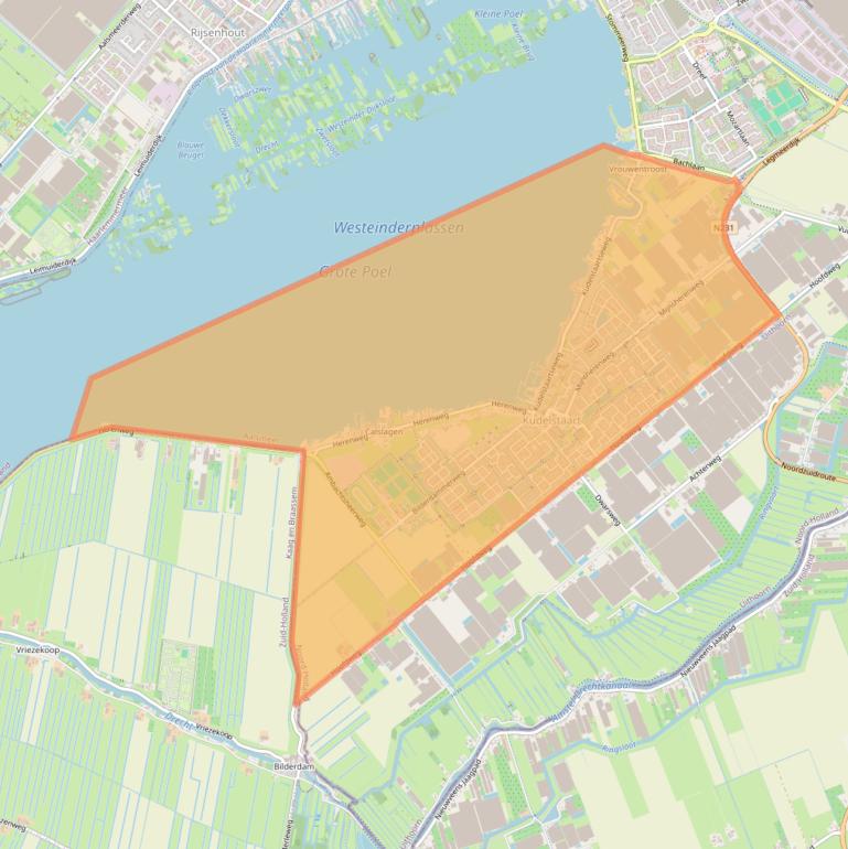 Kaart van postcodegebied 1433.