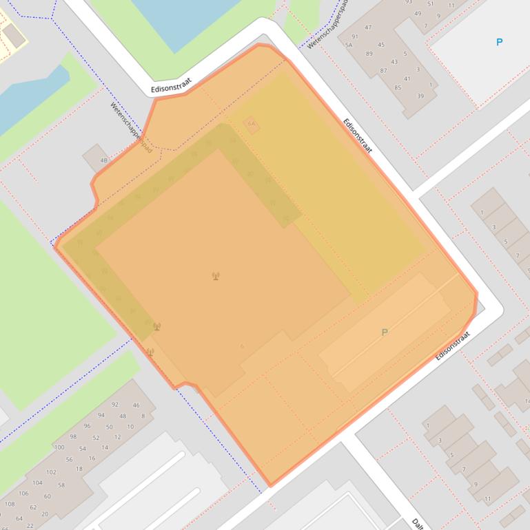 Kaart van postcodegebied 1433KA.