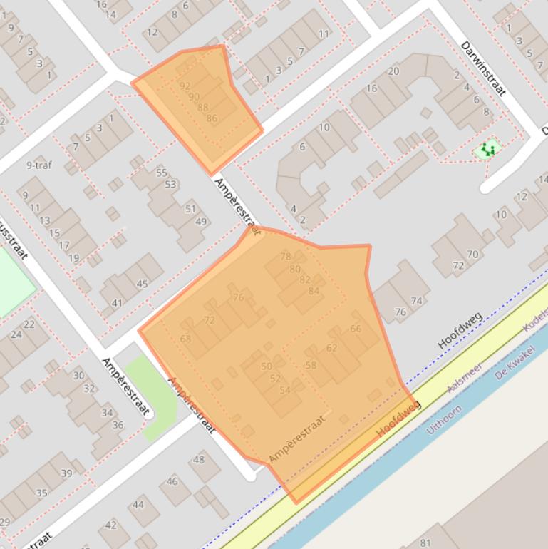 Kaart van postcodegebied 1433LA.