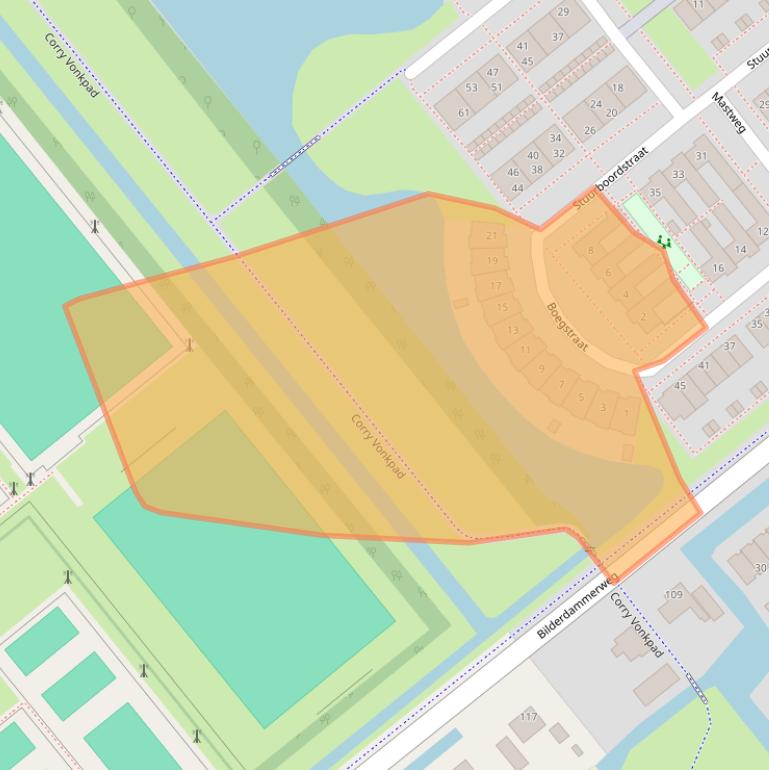 Kaart van postcodegebied 1433SN.