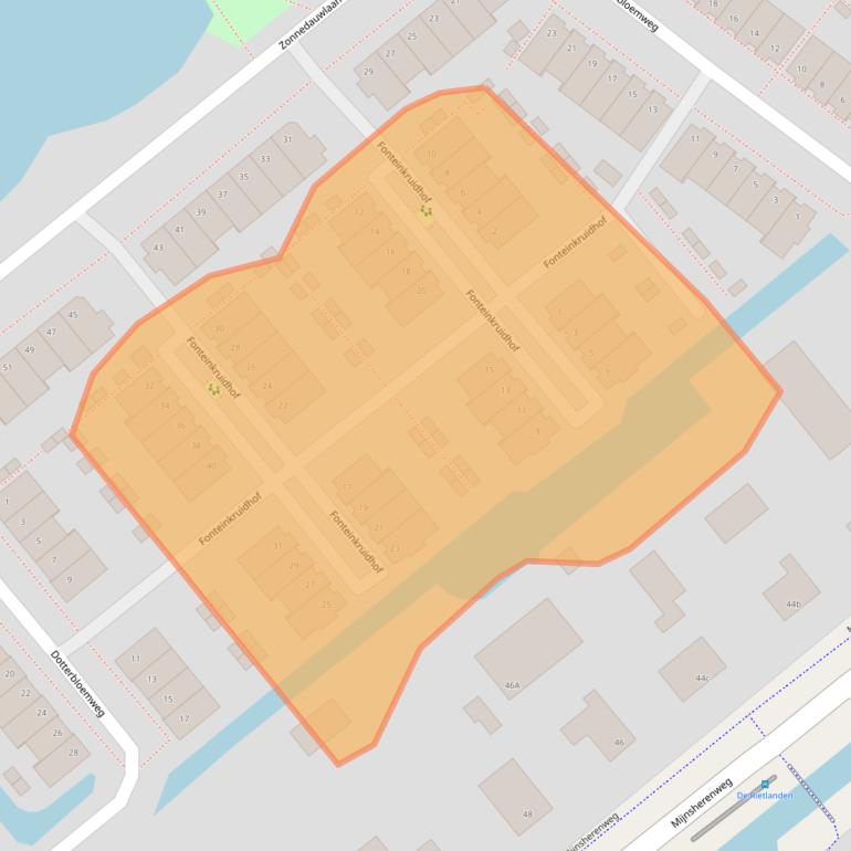 Kaart van postcodegebied 1433WD.