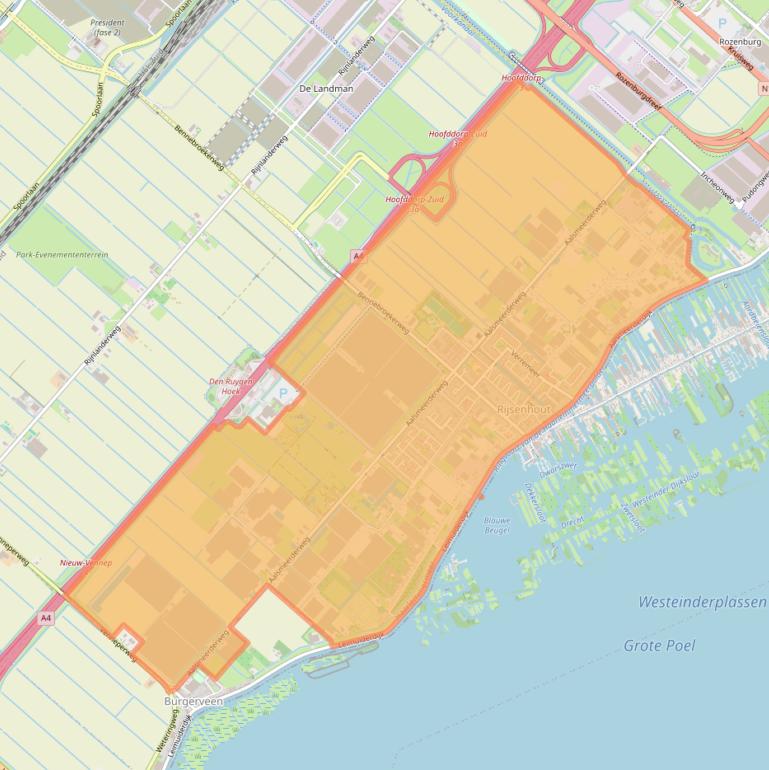 Kaart van postcodegebied 1435.