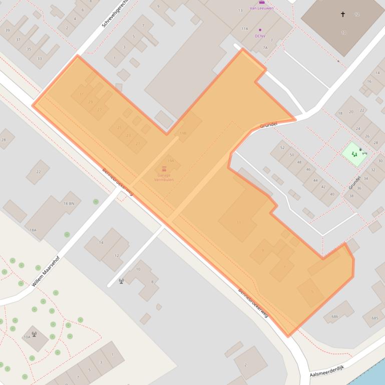 Kaart van postcodegebied 1435CE.