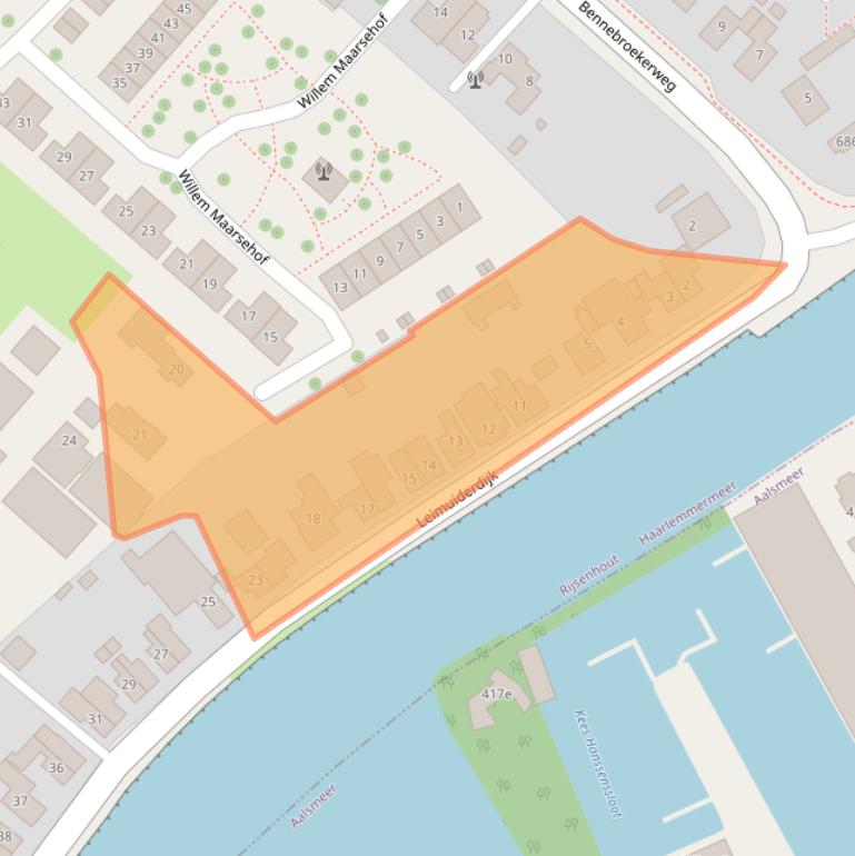 Kaart van postcodegebied 1435CP.