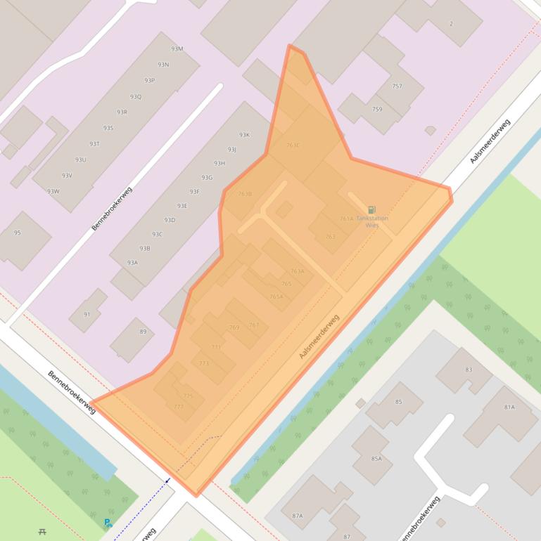 Kaart van postcodegebied 1435EL.