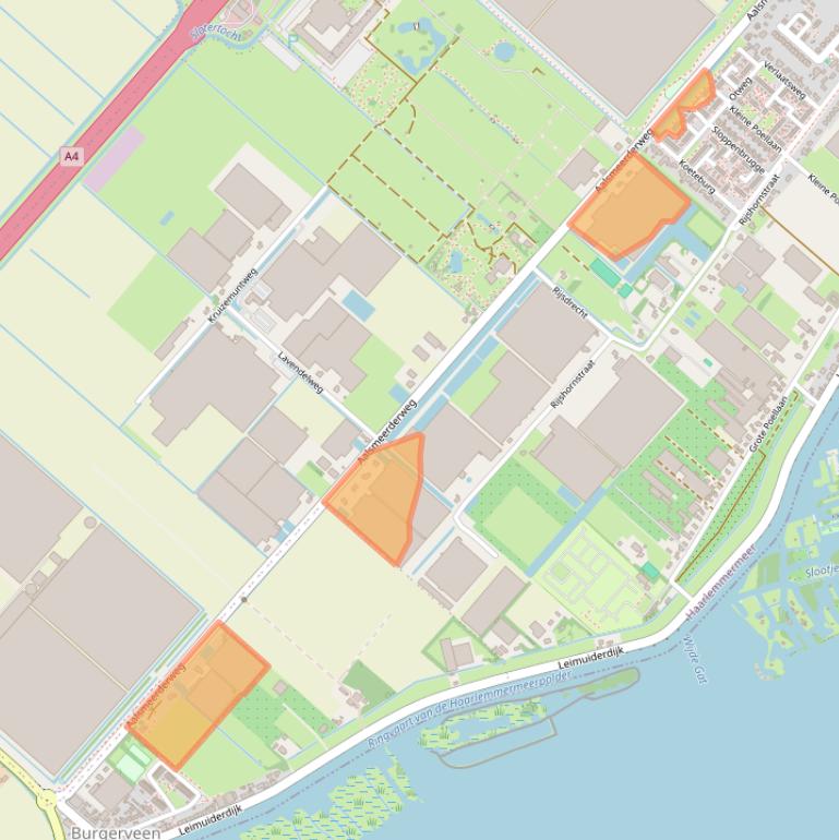 Kaart van postcodegebied 1435EX.