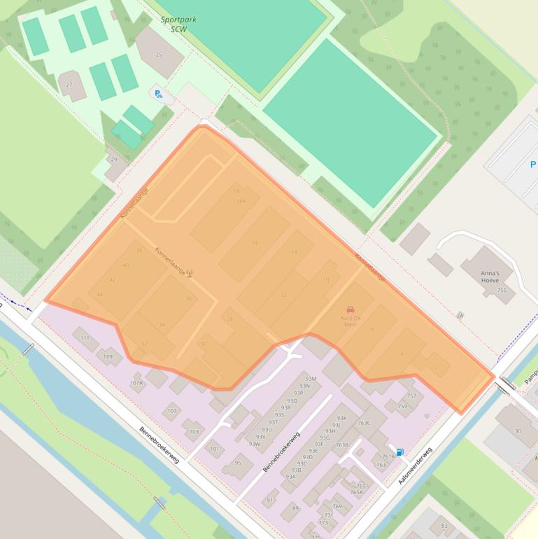 Kaart van postcodegebied 1435HW.