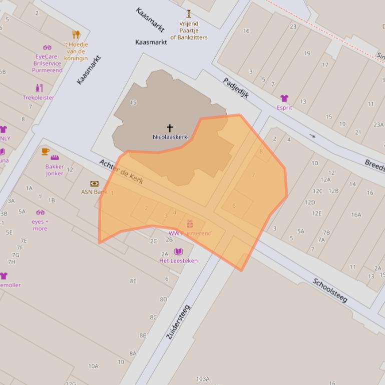 Kaart van postcodegebied 1441BE.