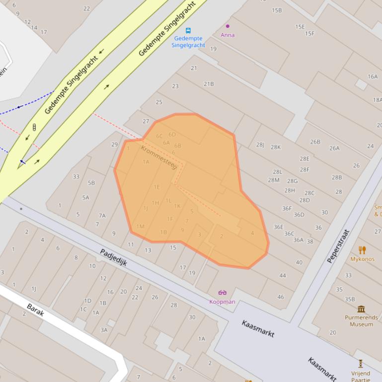 Kaart van postcodegebied 1441BK.