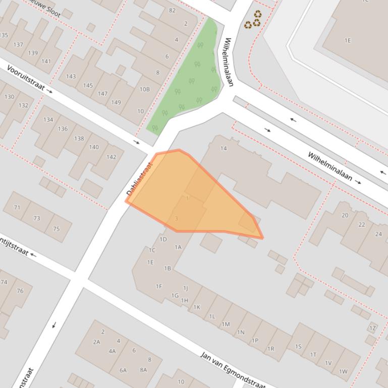 Kaart van postcodegebied 1441DZ.