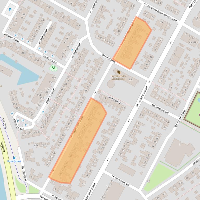 Kaart van postcodegebied 1441HW.