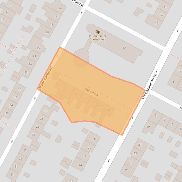 Kaart van postcodegebied 1441JA.