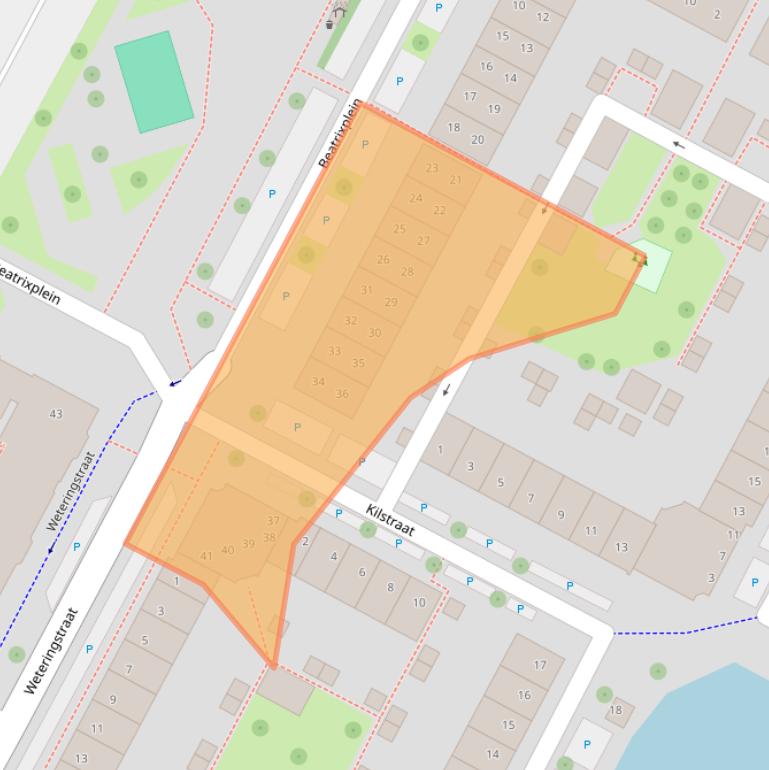 Kaart van postcodegebied 1441JG.