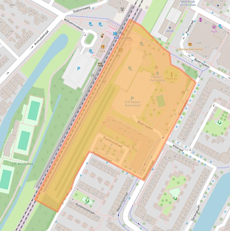 Kaart van postcodegebied 1441JR.