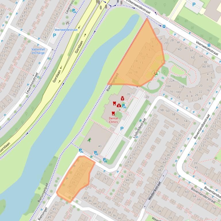 Kaart van postcodegebied 1441NL.