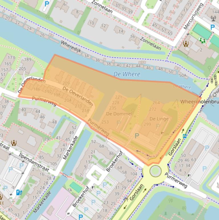 Kaart van postcodegebied 1441RE.