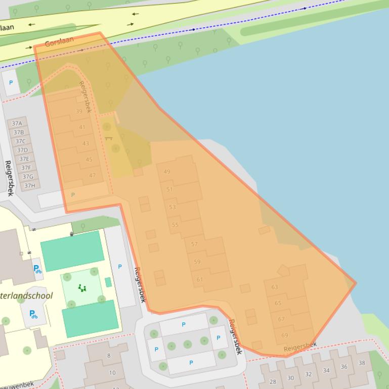 Kaart van postcodegebied 1441SX.