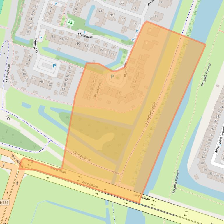 Kaart van postcodegebied 1441WS.