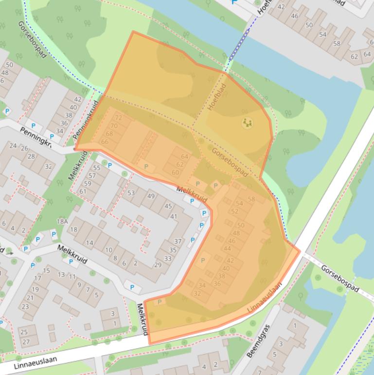 Kaart van postcodegebied 1441XV.