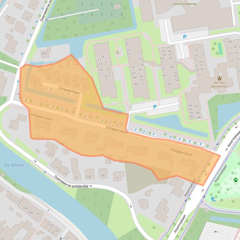 Kaart van postcodegebied 1442AB.