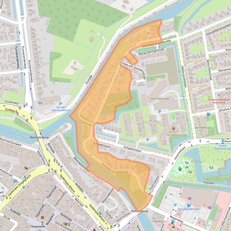 Kaart van postcodegebied 1442AC.