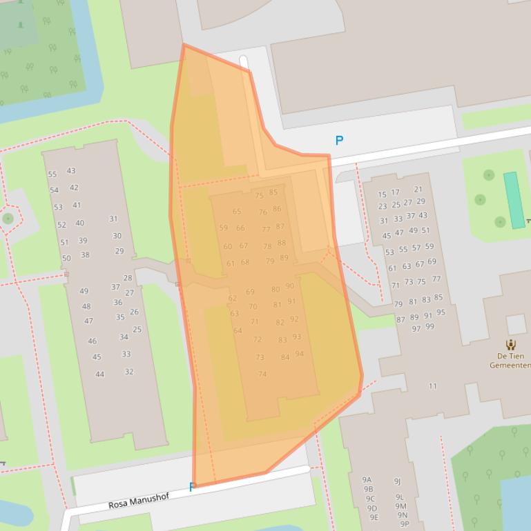 Kaart van postcodegebied 1442BJ.