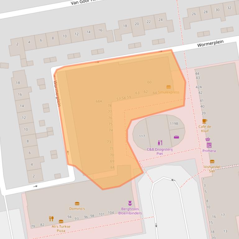 Kaart van postcodegebied 1442CC.