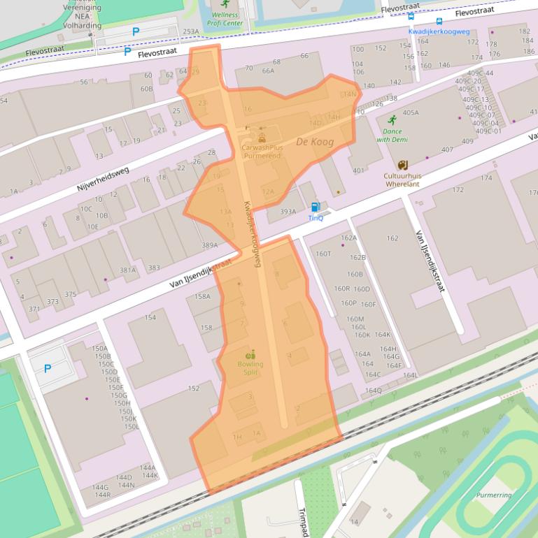 Kaart van postcodegebied 1442LA.