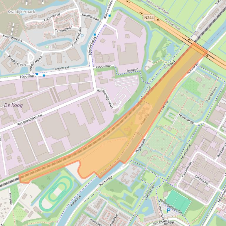 Kaart van postcodegebied 1442LH.
