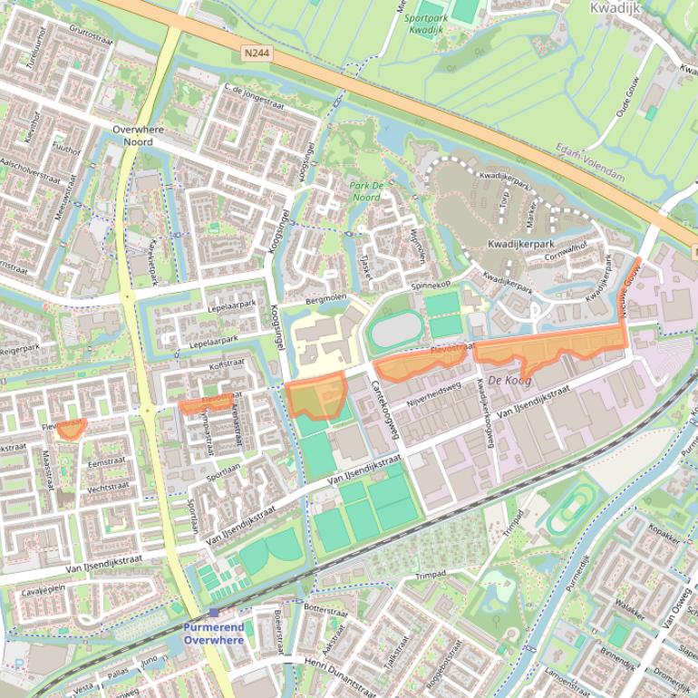 Kaart van postcodegebied 1442PZ.