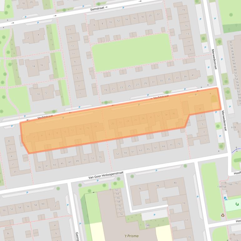 Kaart van postcodegebied 1442SJ.