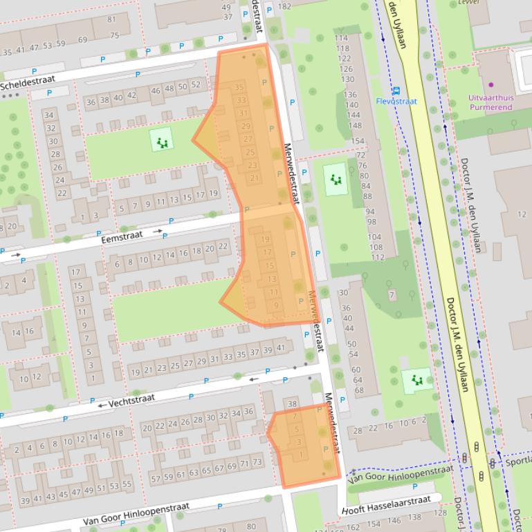 Kaart van postcodegebied 1442SK.