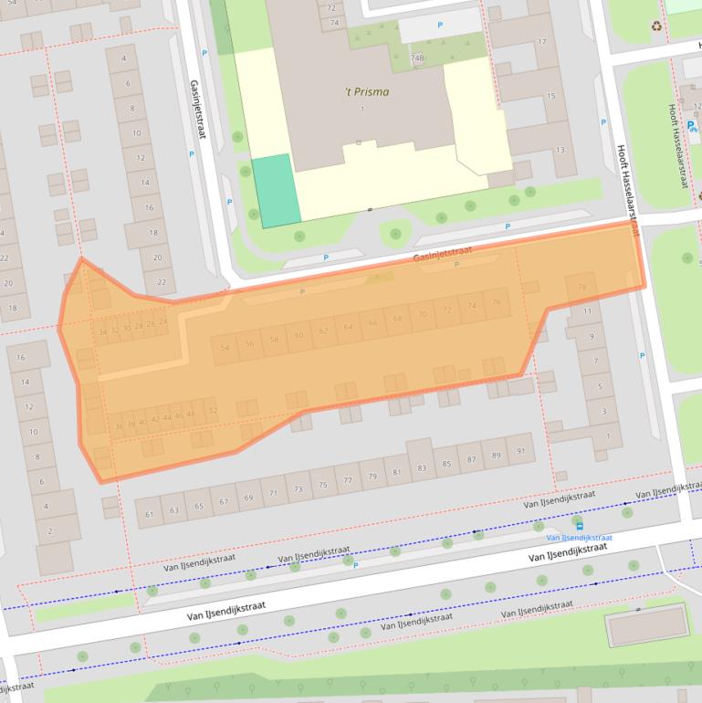 Kaart van postcodegebied 1442WP.