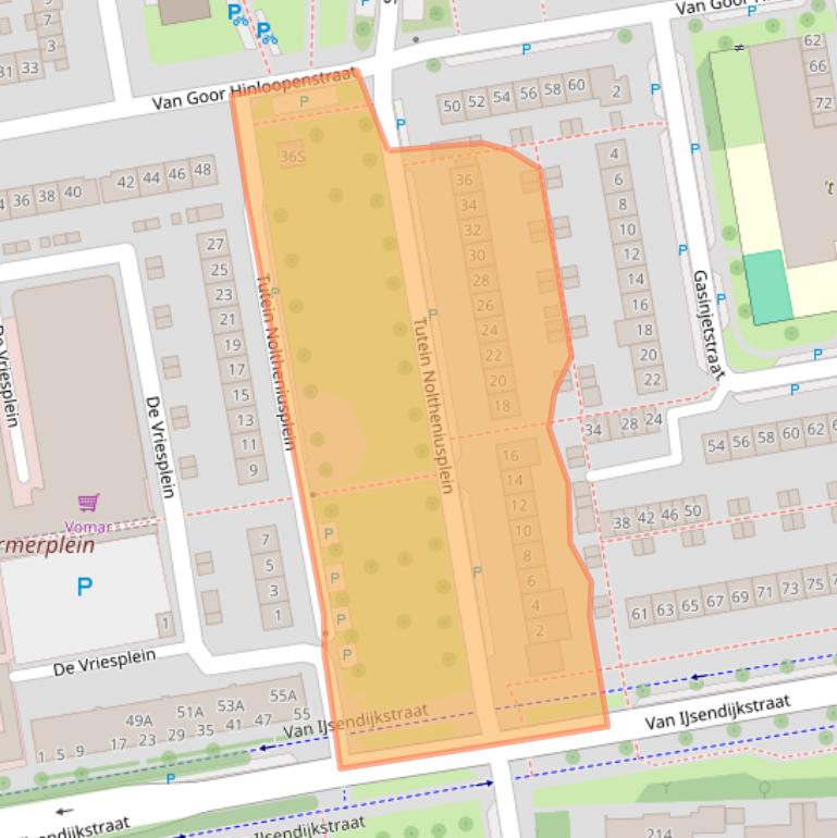 Kaart van postcodegebied 1442WS.