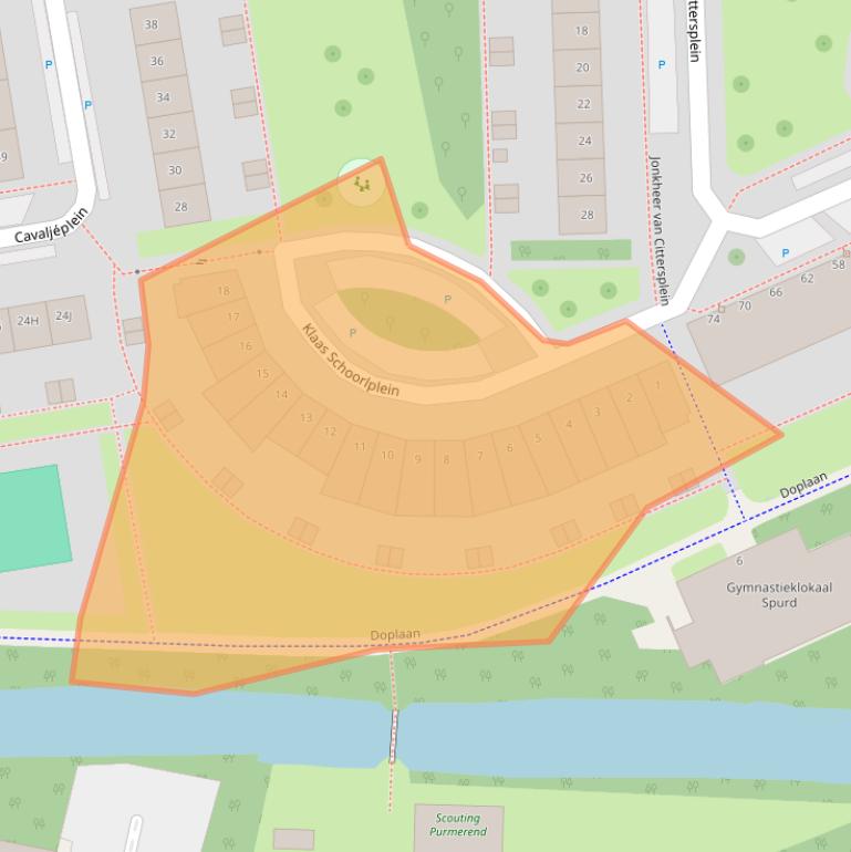 Kaart van postcodegebied 1442WT.