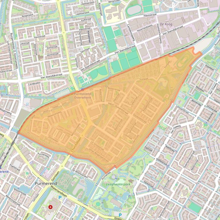 Kaart van postcodegebied 1443.