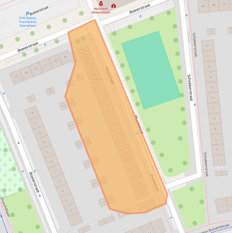 Kaart van postcodegebied 1443ER.