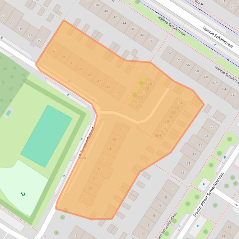 Kaart van postcodegebied 1443MB.