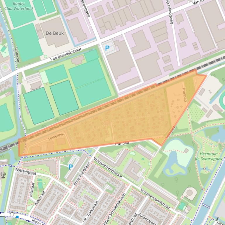 Kaart van postcodegebied 1443WZ.