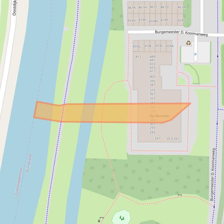 Kaart van postcodegebied 1444BJ.