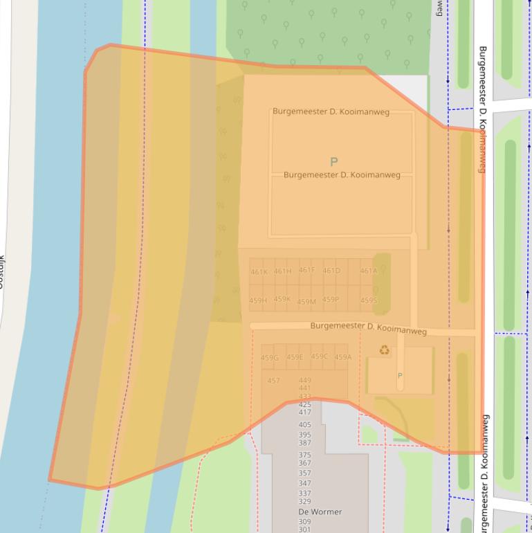 Kaart van postcodegebied 1444BM.