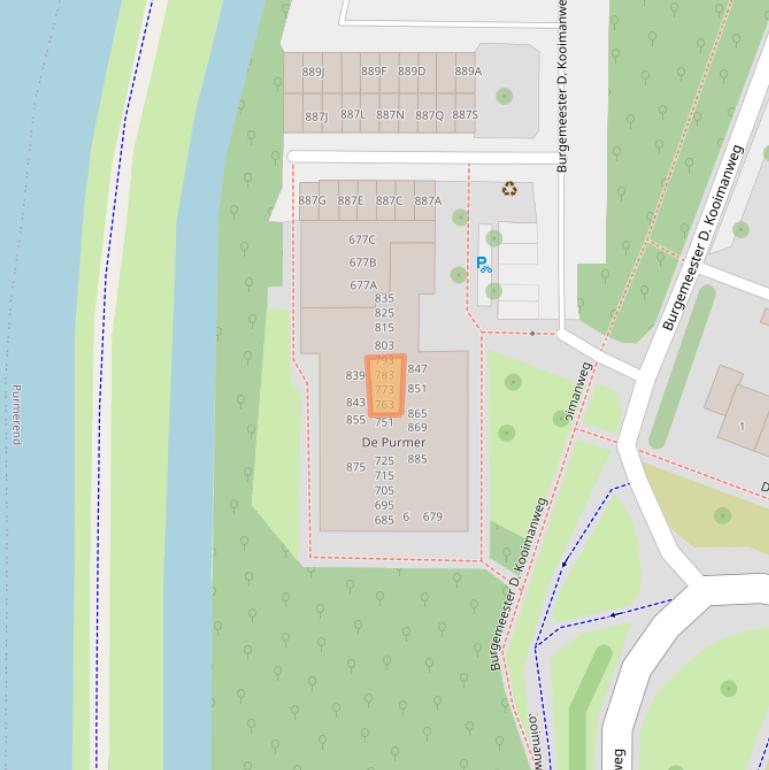 Kaart van postcodegebied 1444CC.