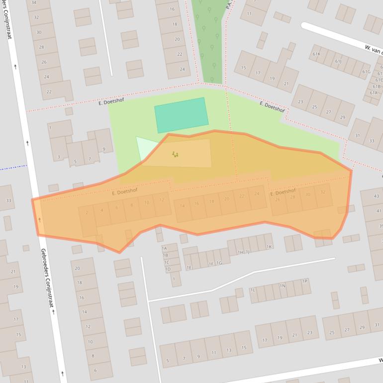 Kaart van postcodegebied 1444HK.